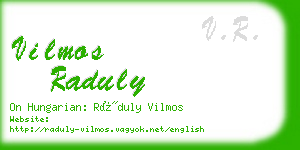 vilmos raduly business card